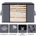 thumbnail image 2 of Paquete de 6 bolsas de almacenamiento de 90 litros, caja de almacenamiento plegable grande con tapa para ropa, edredones y ropa de cama (gris), 2 of 6
