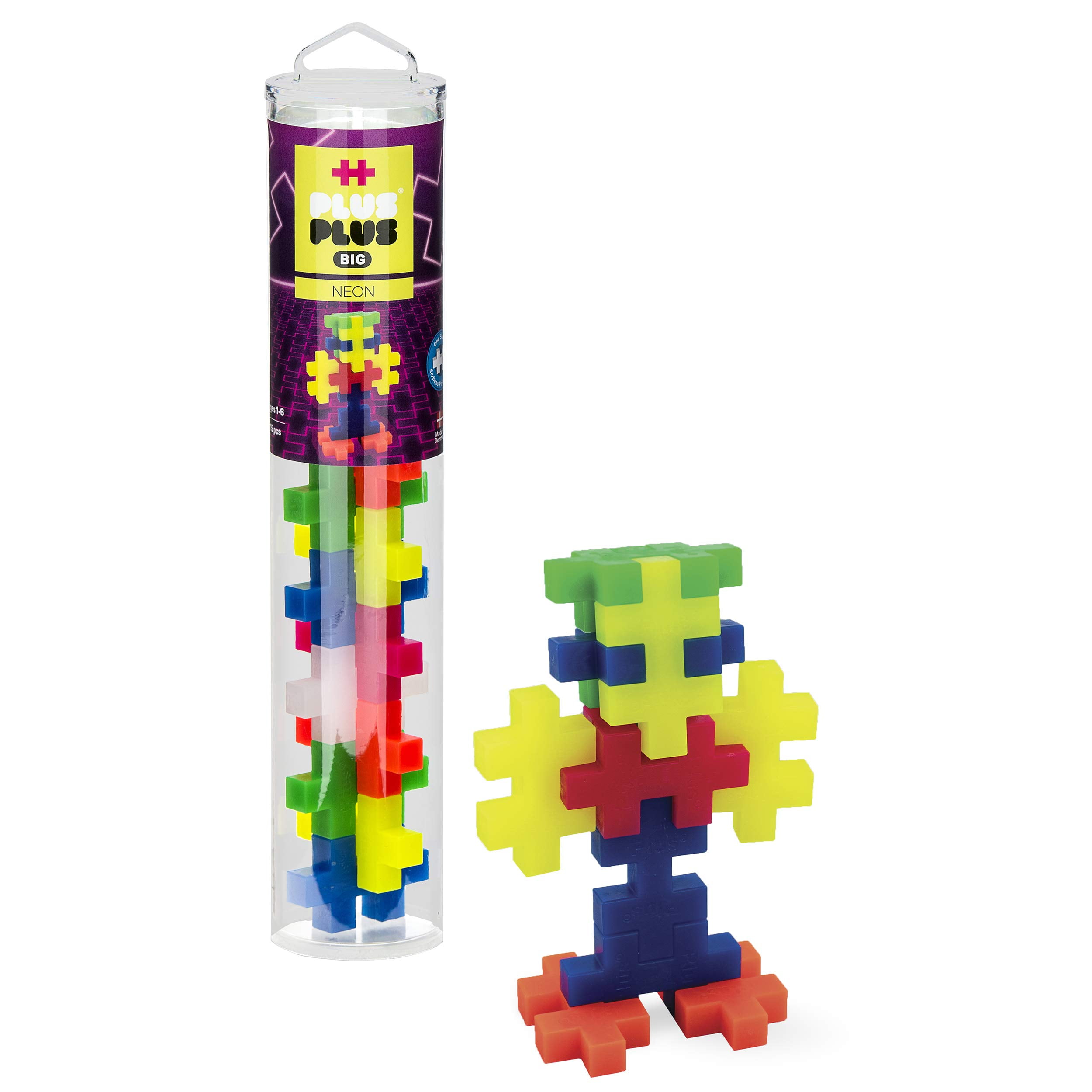 Plus-Plus Big – Open Play Tube – 15 Piece Neon Color Mix Plus-Plus Big – Open Play Tube – 15 Piece Neon Color Mix