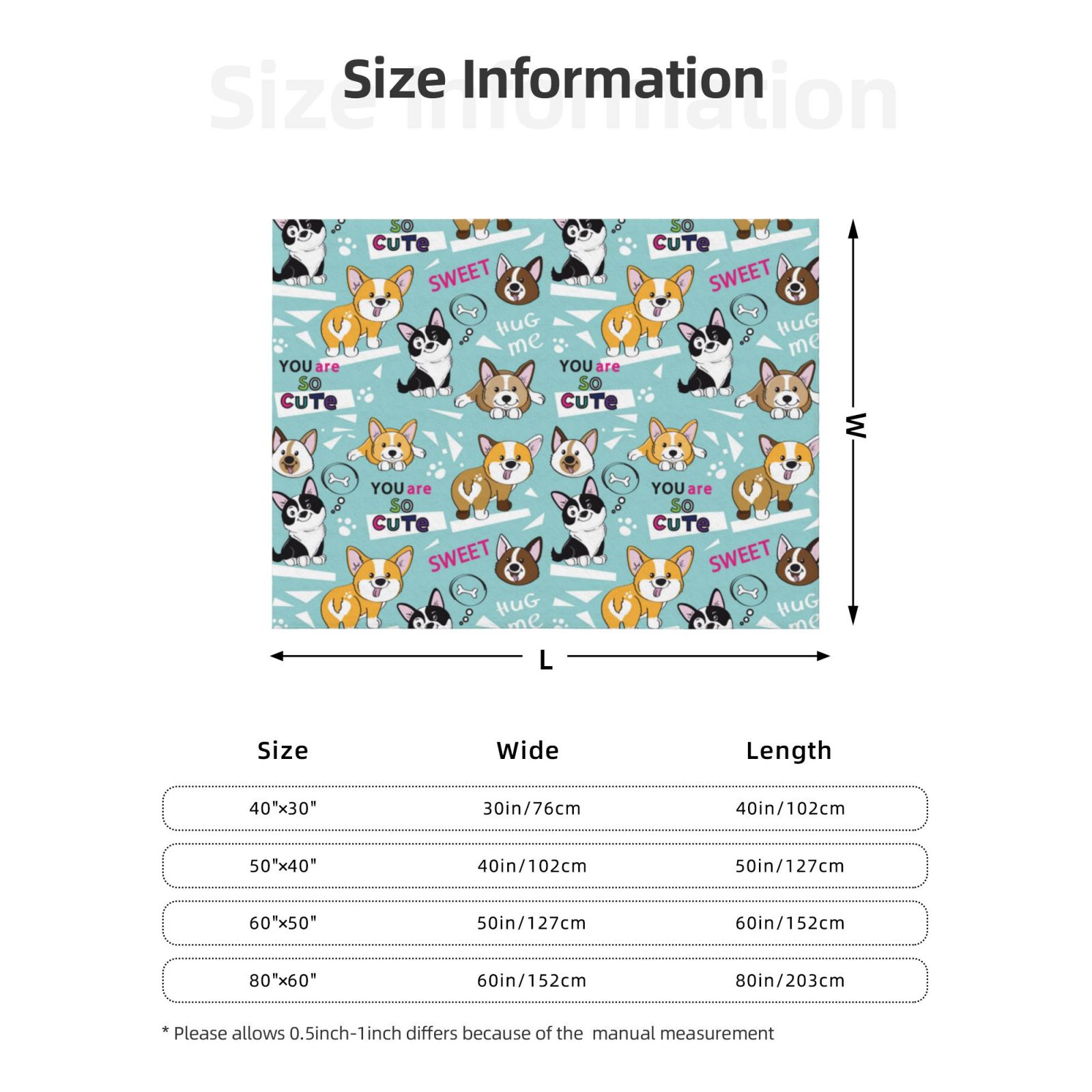 Throw Blanket for Couch - Dogs Soft Comfy Lightweight Cozy Warm Throw Blanket, Fuzzy Plush Flannel Blanket & Throws for Sofa and Bed All Season