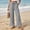 Black, variant on Women's High Waist Striped Wide Leg Pants Drawstring Elastic Waist Side Split with Pockets Summer Beach Trousers S-3XL Gray