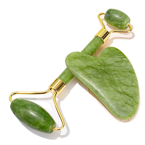 Gua Sha Facial Tools & Jade Roller Original Face Massager for Puffiness Wrinkless Skin Care Routine - Self Care Gift for Men Women