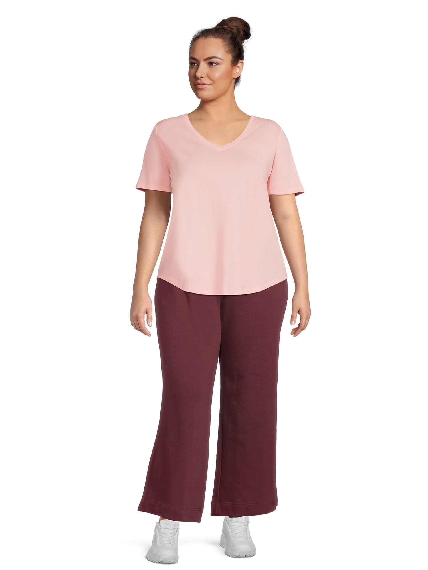 Terra & Sky Women's Plus Size French Terry Pull On Pants
