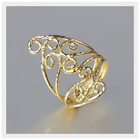 Swirl and Twirl  18kt Gold Plated Fine Filigree Ring