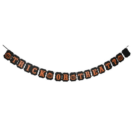 Halloween Party Paper TRICK OR TREAT Letter Decoration Photo Prop Banner Black