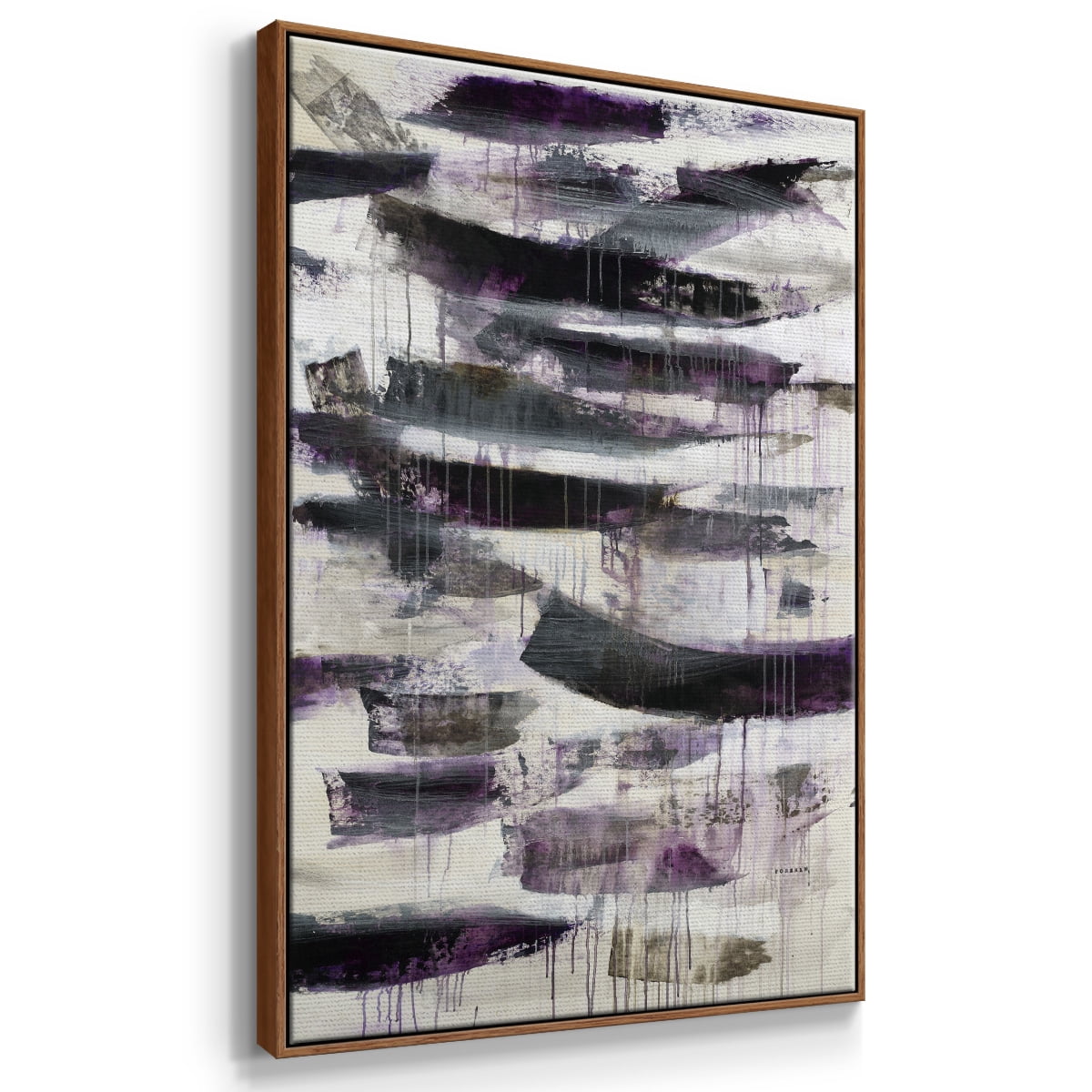 Helix #2 Framed Premium Gallery Wrapped Canvas - Ready to Hang - 17 x 25 - Walnut Floating Frame