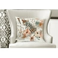 thumbnail image 3 of Ambesonne Leopard Throw Pillow Cover Pack of 2, Tender Abloom Watercolor, 2 Pcs-28"x28", Peach Ginger and Grey Teal, 3 of 5