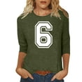 thumbnail image 2 of Vetsdori Three Quarter Sleeve T-shirts for Ladies Plus Size Tunic Pullover Holiday,Summer Graphic Dressy Round Neck Womens Tops, 2 of 5