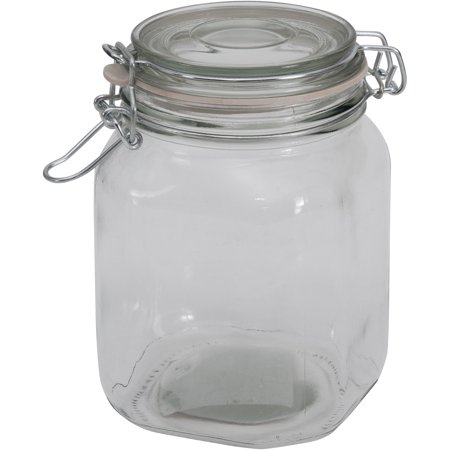 Download Mainstays 38 oz Clear Glass Jar with Clamp Lid - Walmart.com