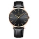thumbnail image 2 of Reloj de cuarzo para hombre, relojes para hombre, reloj fino de moda para hombre, correa de cuero fina, reloj de cuarzo de acero inoxidable A, 2 of 3