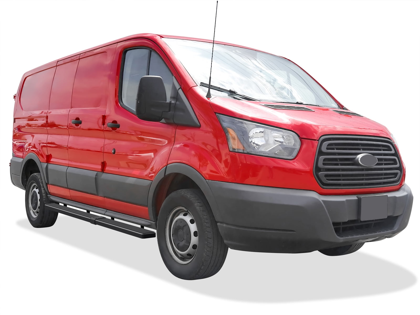 APS iBoard Style Running Boards 5 inches Matte Black Compatible with Ford Transit 2015-2021 Full Size Van 3-Door (Nerf Bars Side Steps Side Bars)