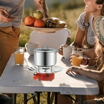 Mobutofu Outdoor Cooking Stove 1Pack Lotus Furnace Silver Square Camping Stove 21*0.3937*21*0.3937*10.5*0.3937in