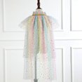 thumbnail image 4 of Lkhaha Toddler Girl Jacket Color Block Sequin Mesh Shawl Ruffle Lace Up Princess Cloak Kids Outerwear Jackets, 4 of 4