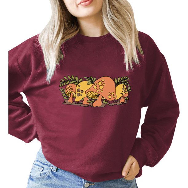 Gibobby Casual Sudadera para Mujer Sudaderas de Halloween para mujer de gran tamaño camisetas de otoño y día festivo con cuello redondo(Rojo,M)