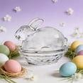 thumbnail image 5 of Bunny on Nest Glass Dish, Rabbit-Shaped Candy Dish with Lid, Crystal Candy Jar for Cookies, Snacks and Desserts, Vintage Candy Bowl for Easter Spring Home Kitchen Office Table Decor, Clear, 5 of 5
