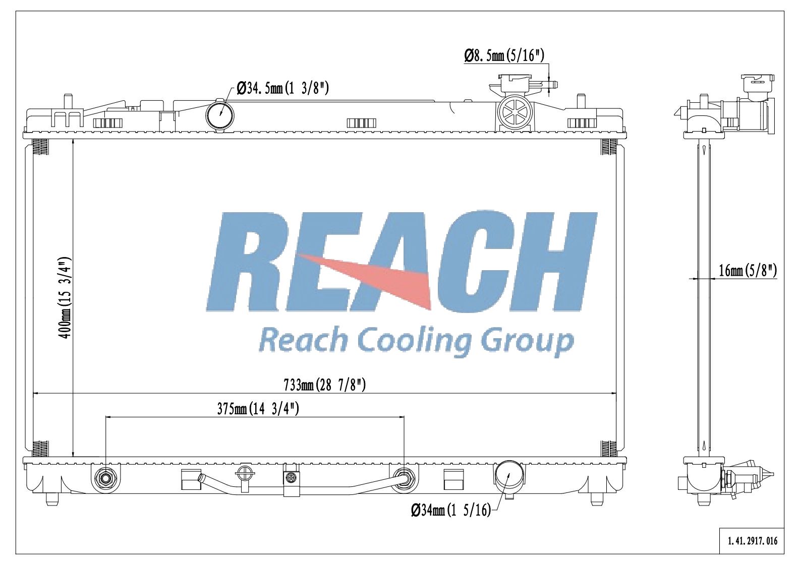 REACH Radiator 41-2917 for 11-07 Toyota Camry
