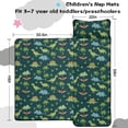 thumbnail image 5 of Dinosaur and Palm Green Pattern Teens Toddler Nap Mat with Pillow, Sleeping Mat Bag for Preschool Daycare 59"x22", 5 of 6
