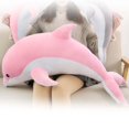 thumbnail image 4 of Dolphin Plush Toy Plush Doll Sleeping Pillow for Bedroom Living Room Decoration , Pink 70cm, 4 of 8