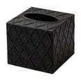 thumbnail image 2 of Dongrere Embossed Square Tissue Box Cover, Decorative Napkin Dispenser for Bedroom Bathroom Coffee Table Use, Black, 2 of 6