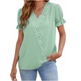 thumbnail image 5 of TIHLMK Shirts for Women Mint Green Sales Clearance Fashion Women's Summer Casual V Neck Short Sleeve Solid Color Tops Pullover Blouse Gift for Womens Tops, 5 of 8