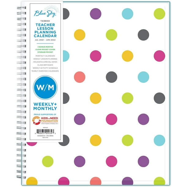 Blue Sky 2021-2022 Academic Year Teachers Weekly/Monthly Lesson Planner, 8.5" X 11" - Walmart.com