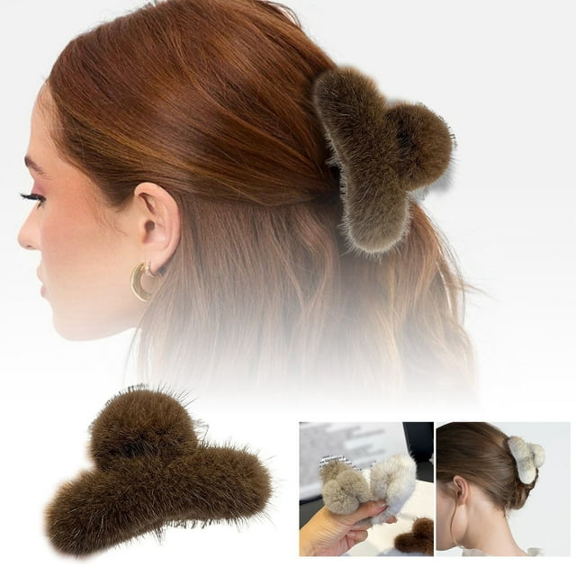 Stylish Barrettes For Effortless Hair Styling Hair Accessories For All Hair Types Elegant And Practical Hair Clips Soft Mink Velvet Material Perfect For Quick Hair Fixes