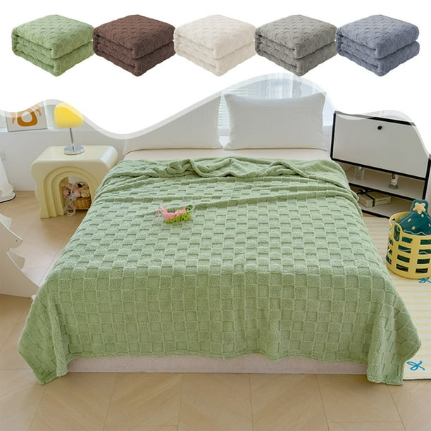 Manta de forro polar de 200 x 150 cm | Terciopelo de poliéster ultrasuave | Borde doble cara que no suelta pelusa | Funda de sofá cálida y acogedora, chal ligero, portátil, para viajes y picnic