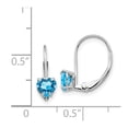 thumbnail image 2 of 14K White Gold Earring Drop & Dangle Women'S Swiss Blue Topaz Heart 17 mm 5, 2 of 2