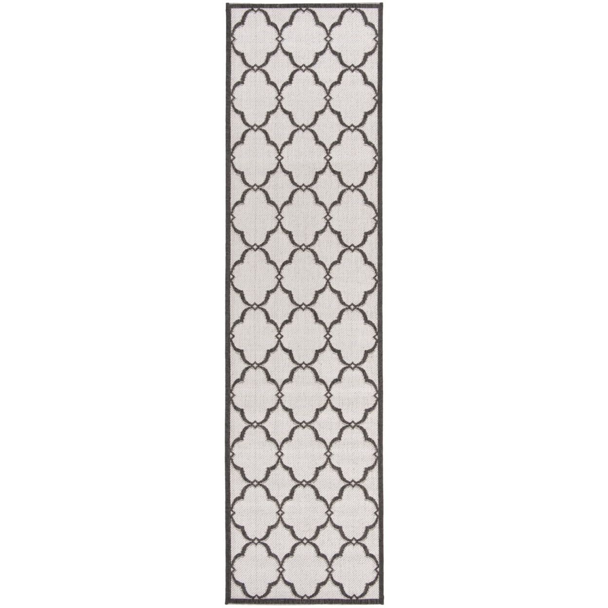 SAFAVIEH Beach House Nick Indoor/Outdoor Area Rug Light Grey/Charcoal, 6'7" x 6'7" Round
