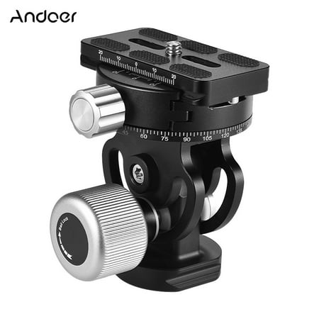 Andoer VH-10 2 Way Pan/Tilt Tripod Head Panoramic Bird Watching Photography Head with Quick Release Plate 3 Bubble Level Carry Bag Replacement for Sirui L10 RRS