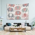thumbnail image 5 of Cute Colorful Elephants Tapestry Wall Hanging Tapestries Happy Colorful Hippie Psychedelic Art Polyester Carpet Wall Decorative for Living Room Bedroom 90x60inch Home Decor Gifts, 5 of 7