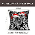 thumbnail image 4 of LALILO Throw Pillow Covers Zebra Couple With Santa And Snow Merry Christmas Christmas And Happy New Year Animal Set of 2 Square 18 x 18 Inch Pillowcase, 4 of 5