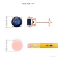 thumbnail image 2 of ANGARA Natural Round 2 ct Blue Sapphire Stud Earrings in 14K Rose Gold for Women (Size-6mm) | September Birthstone, Birthday, Anniversary, Jewelry Gift for Women | Natural Blue Sapphire Earrings, 2 of 7