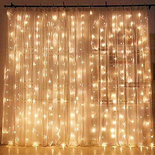 Le Star 300 Led Window Curtain, How To Hang Curtain Fairy Lights On Wall