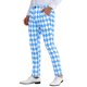 thumbnail image 4 of Inspire Chic Edición Pantalones de Hombre Patrón de Cuadrícula Diamante Ajuste Regular Color Block Traje Trousers 30 Azul Claro, 4 of 6