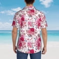 thumbnail image 3 of Lsque Peonies And Roses pattern Hawaiian Shirt for Men, Unisex Summer Beach Casual Short Sleeve Button Down Shirts-Large, 3 of 9