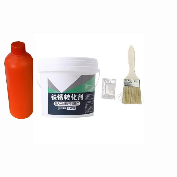 Convertidor de Óxido, Imprimación para Metales, Inhibidor de Óxido con Brocha y Guantes, 300ml para Uso Automotriz, Hogar y Jardín.