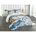 thumbnail image 3 of Ambesonne Fitness Quilted Bedspread Set 3 Pcs, Grunge Art Aerobics Words, King Size, Multicolor, 3 of 5