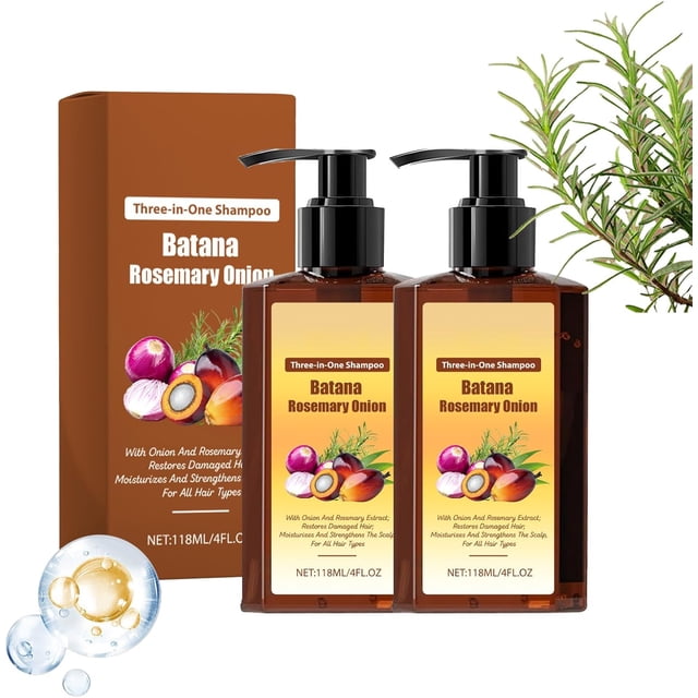 Champú para el crecimiento del cabello con romero, cebolla y aceite de batana. Fórmula nutritiva para la caída del cabello, el cuero cabelludo seco y el cabello fino. Fortalece y engrosa.
