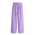 thumbnail image 5 of SROBPTY Teen Girls Pants Solid Wide Leg Drawstring with Pockets Loose Trousers for Daily Wear, 5 of 5