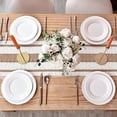thumbnail image 5 of Nvzi Home Macrame Table Runner Farmhouse Style - Burlap Cotton Rustic Cream Beige Boho Splicing Table Runner with Tassels for Wedding Bridal Shower Party Kitchen Dining Table Decor 12 x 108 Inch, 5 of 5