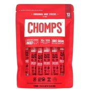 Chomps Original Grass Fed Beef Sticks Mild 1.15 Ounce (Pack of 12)