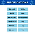 thumbnail image 3 of SSBM 50 Pieces Waterproof Disposable Coverall with Elastic Cutoff 3X-Large, 3 of 4