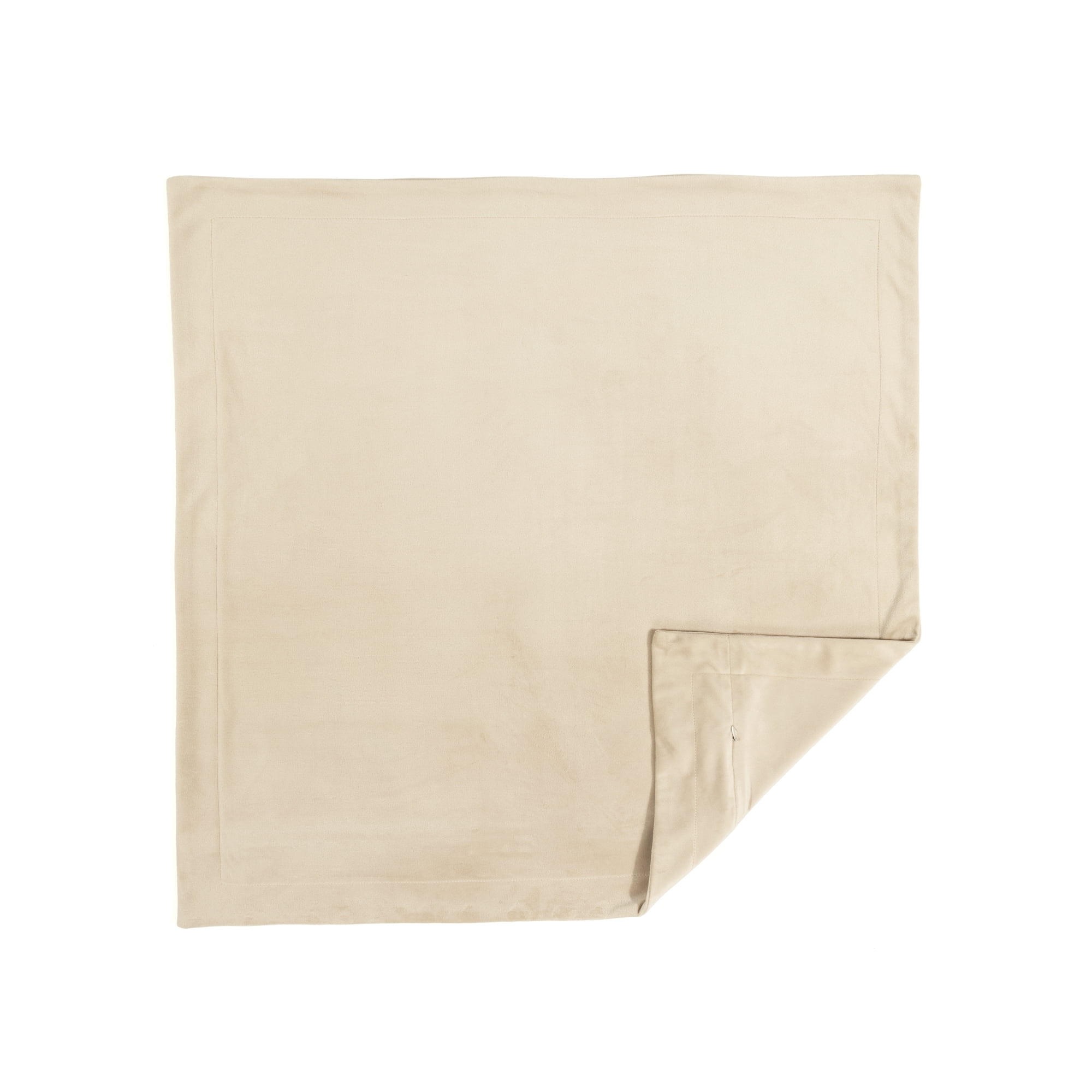 Lush Decor Velvet Dreams Euro Sham Covers 2 Piece Set 25.5" W x 25.5" L + 1.5" Neutral - Velvet Pillow Cover - Euro Pillow Covers - Glam Decorative Pillows for Bed