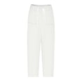 thumbnail image 4 of Chiccall Men's Cotton Linen Pants Casual Cargo Pants with Pockets Lightweight Elastic Waist Drawstring Pants Baggy Beach Trousers, 4 of 7