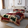 thumbnail image 2 of Rustic Cabin Quilt Set, Woodland Deer Bear Coverlet Set King Size Teens Adult Women Bedroom, Red Black Plaid Grid Bedspread Set Forest Adventure Camping Bedding Set, Brown, 2 of 2