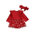 thumbnail image 4 of Tretra Baby Girl Christmas Outfit, Snowflake Long-Sleeve Romper Dress + Headband, 4 of 7