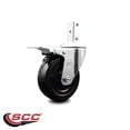 thumbnail image 2 of 4 Inch Hard Rubber Swivel 7/8 Inch Square Stem Caster with Total Lock Brake SCC, 2 of 2