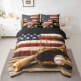 thumbnail image 2 of Castle Fairy Baseball Print Twin Bedding Sets,Vintage USA Flag Bedding Comforter Set, 2 of 8