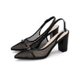 thumbnail image 3 of BLISSFUL STEP Women's Mesh Heel Sandals Slingback Strap Chunky Heel Pumps Black (Size 8.5), 3 of 7