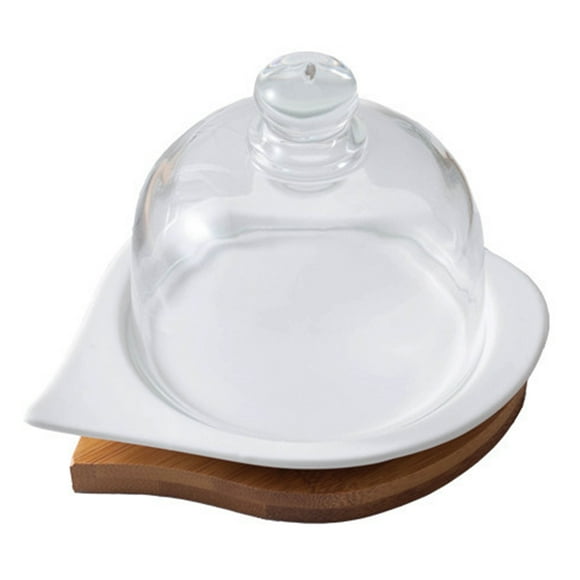 1 Set Clear Glass Dome Display Dome Tray Glass Cake Cover Gift Decoration